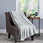Lavish Home Cloud Grey Rabbit Fur Throw Blanket With Faux Mink Back-luxurious,. Fixed Price $32.72.