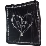 Spencers F*** Off Heart Barbed Wire Reversible Fleece Blanket Black Plush. Fixed Price $43.32.