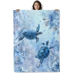 Asivud Elegant Sea Turtle Blanket, Ocean Floral Scene 60 X 50 Inch Flannel Th.... Fixed Price $35.11.