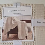 Jennifer Adams Waffle Throw Blanket Beige Cotton 60X70IN All Season Soft. Fixed Price $21.00.