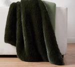 Pottery Barn Oversized Faux Fur Throw Blanket 60" 80" Sycamore Dark Green New. Fixed Price $227.77.