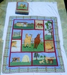 Vtg 2000 Magic Western Quilt & Pillow Horses Patchwork - Queen (57X49). Fixed Price $99.95.