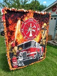 Department Throw Blanket Truck Emergency Ems Rescue Dog Fireman 44X54. Fixed Price $9.95.