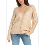 Nwt Beulah Style Brielle Champagne Cable Knit Gold Metallic Cardigan Size. Fixed Price $25.00.