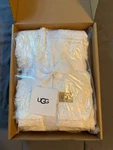 Ugg Adalee Natural White Textured Faux Fur Super Luxe Fluffy Throw Blanket 50X70. Fixed Price $49.99.