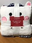 Throw And Pillow/plush Set Polar Bear 50"X60" Microplush Holiday Home Soft Nw. Fixed Price $27.32.