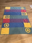 Vintage Ibena Germany Blanket Geometric Modern Bauhaus Cotton Blend Throw 54X72. Fixed Price $50.00.