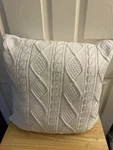 Ralph Lauren Judson White 100% Cotton Cable Knit Deco Throw Pillow 20X20 $145. Fixed Price $93.99.