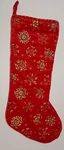 Nicole Miller Home Red Beaded Snowflake Christmas Stocking Velvet Bells. Fixed Price $14.99.