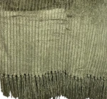 Restoration Hardware Throw Blanket Chenille Sage Green Ribbed Fringe 50 X 80. Fixed Price $150.00.