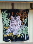 White Bengal Tiger Cat Jungle Queen Size Blanket Bedspread. Fixed Price $54.55.