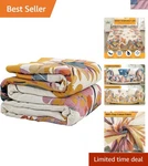 Reversible Vintage Throw Blanket 50"X60" For All Seasons - Butterflies & Flowers. Fixed Price $50.79.