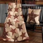 Abilene Star Quilted Throw 70X55 Blanket Country Western Patchwork Brown Vhc. Fixed Price $93.46.