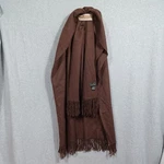 L Pure 100% Cashmere Brown Throw With 4 Fringe 60X50 Inches. Fixed Price $65.00.