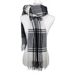 Banana Republic Unisex Black Plaid Wool Blend Blanket Scarf 80" 24", Fringed. Fixed Price $59.00.