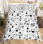 Homewish Ghost Duvet Cover Set Queen 3PC Microfiber Zipper Cartoon Halloween. Fixed Price $24.99.
