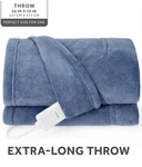 New Sunbeam Corduroy Blue Extra-long Heated Microplush Throw Blanket 50IN 70IN. Fixed Price $39.99.