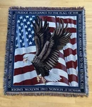 Mohawk Tapestry Blanket Patriotic Americana Eagle Flag Pledge Allegiance 96X108. Fixed Price $24.99.