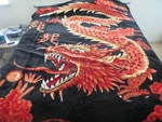 New Queen Korean Style Mink Blanket Red Dragon Black Brand Factory 6 Lbs. Fixed Price $36.95.