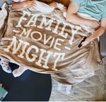 Hallmark Channel Family Movie Night Oversized Blanket 60X80 Christmas Beige Gift. Fixed Price $49.67.