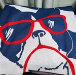 Nwt The Company Store Dog Knit Throw Blanket 100% Cotton Blue 50X70 Modern. Fixed Price $60.00.