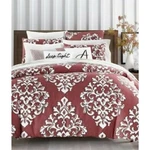 New Charter Club Damask Red Outline Twin 2 Piece Comforter Set Bedding 300TC. Fixed Price $44.00.