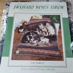 Crown Crafts Cat Family Blanket 46X60 Jacquard Woven Throw New A++. Fixed Price $29.99.