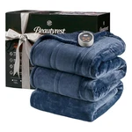 Beautyrest Heated Blanket, Electric, Soft, Warm, Reversible Plush - Full Indigo. Fixed Price $134.59.