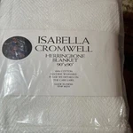Isabella Cromwell Queen Bed Blanket Herringbone White All Seasons 90 X. Fixed Price $35.88.