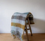 Klippan Eco Pure Lambswool Blanket Gotland Check Navy Caramel. Fixed Price $143.20.