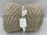 Pottery Barn Chevron Knitted Chunky Throw Blanket Oatmeal Beige 50" X 60" #U1048. Fixed Price $71.39.