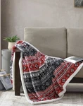 Eddie Bauer Ultra Soft Plush Fleece Reversible Throw Blanket 60" X 50" Red/multi. Fixed Price $29.00.