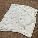 Panda Baby Bedvoyage Bamboo Muslin Swaddle Blanket White Green Blue Leaf Print. Fixed Price $13.99.