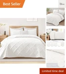 King Set- White Bedding With 2 Pillow Shams, Modern Bed.... Fixed Price $59.99.