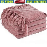 Soft Chenille Throw Blanket Fringe Tassel Coziness Home Decor Gift Durable New. Fixed Price $41.44.