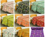 Vintage Pure Cotton Handwork King Size Kantha Quilts Blanket Bedspread. Fixed Price $64.60.
