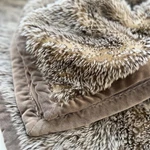Rare Pottery Barn Faux Fur Throw Blanket 50X60 Brown Blonde Tan Bear Wolf Cozy. Fixed Price $105.00.