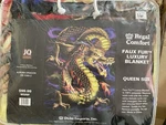 Regal Comfort, Faux Fur Luxury Blanket, Medium Weight, Queen - Dragon. Fixed Price $39.99.