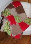 Handmade Ragtime Flannel Sofa Quilt, Christmas Moose Throw Blanket Covering. Fixed Price $142.95.