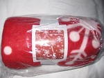 Design Imports Printed Fleece Throw - Red With Snow Flurry Pattern 50 By 60. Fixed Price $24.99.