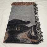 Black Lab Tapestry Throw Fringed Cotton 52X62 Cabin Dog Lover Lodge J Gibson. Fixed Price $19.60.