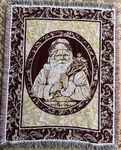 Crown Crafts Inc Old World Santa Clause Christmas Blanket Throw Tapestry 45X58. Fixed Price $12.80.