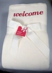 Lambswool Blanket Full Queen Embroidered Welcome Guest Bedroom Crate & Barrel. Fixed Price $168.01.
