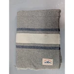 Line Of Trade Striped Wool Blend Throw Blanket Fringed Cabin Core 140"X208" Gray. Fixed Price $129.99.