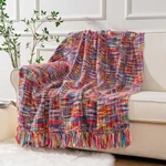 Battilo Home Multicolor Throw Blanket For Couch, Colorful Afghan Blanke.... Fixed Price $53.94.