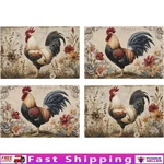 Linen Placemats Set Of 4 Washable Table Dining Parties Home Decor New. Fixed Price $19.45.