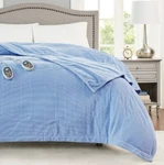 Beautyrest Heated Queen Blanket Electric Throw Heating Washable Blue Fleece. Fixed Price $137.92.