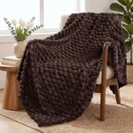 Exclusivo Mezcla Fleece Throw Blanket For Couch, ( 50X70 In ), Coffee. Fixed Price $23.08.