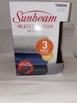 Sunbeam Heated Throw Blanket Mircoplush 3 Heats Settings. Fixed Price $42.99.