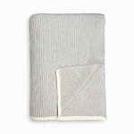 Aqua Ribbed Knit Throw 60"L X 80"W Aluminum Heather/snow. Fixed Price $53.35.